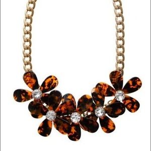 J. Crew Tortoise Shell Floral Statement Necklace